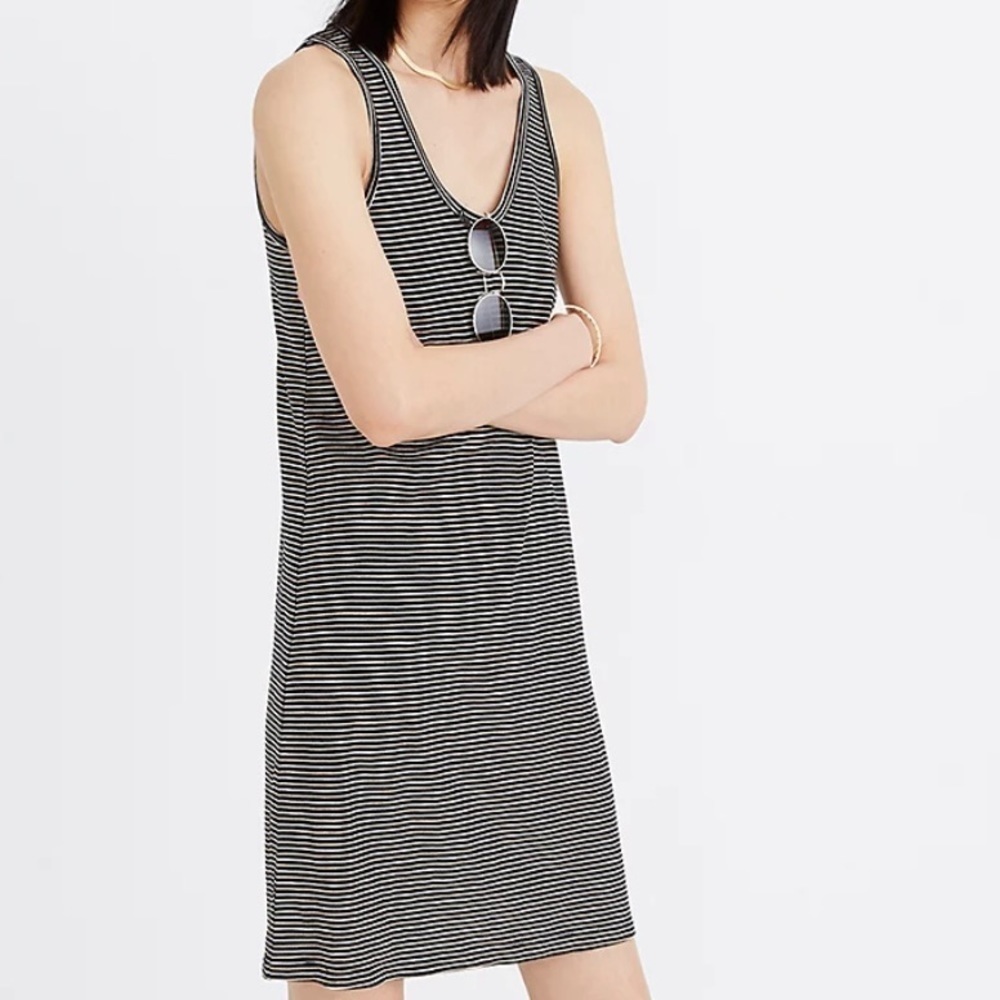 Madewell Striped Scoopneck Knit Tank Dress